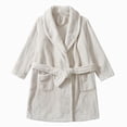 thumbnail image 4 of zuwimk Boys Girls Bathrobes,Toddler Boy Girl Robes,Children's Plush Soft Coral Fleece Hooded Pajamas Sleepwear for Kids(White,3-4 Years), 4 of 4