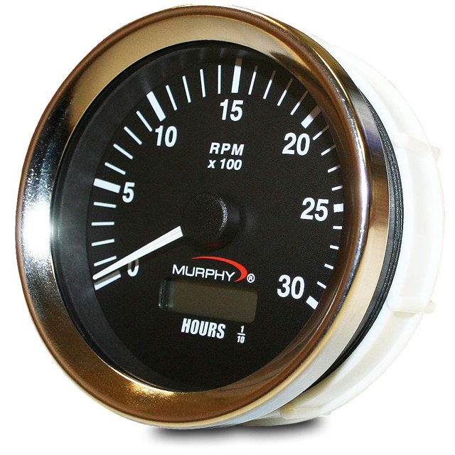 Murphy by Enovation Controls ATH-30 12/24 VDC Analog Tachometer/Hourmeter (20700249)