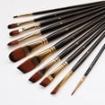 thumbnail image 2 of Juego de 5 uds./6 uds. De pinceles de pintura de artista, pelo de nailon de alta calidad, mango de madera negra, pincel para óleo acrílico para acuarela, suministros de arte para pintura Tan Jianjun unisex, 2 of 2