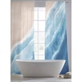 thumbnail image 5 of Summer Blue Beach Wave Sheer Curtains 2 Panels Set Coastal Nautical Watercolor Gradient Ocean Sea Sheer Window Curtains Light Filtering Rod Pocket Voile Drapes for Bedroom Living Room 52"X108", 5 of 8