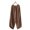 Khaki, variant on ZANZEA Women Elastic Waist Loose Straight Trousers Linen Cropped Pants Pantalon