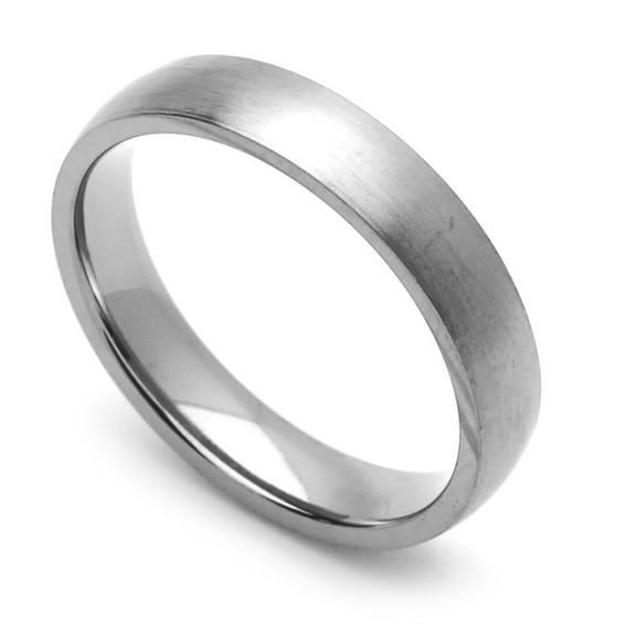 4MM Comfort Fit Stainless Steel Wedding Band Satin Finished Classic Domed Ring (Size 5 to 12)