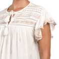 thumbnail image 3 of Rachel Zoe Women's Short Sleeve Embroidered Split Neck Blouse Top-White / M, 3 of 4