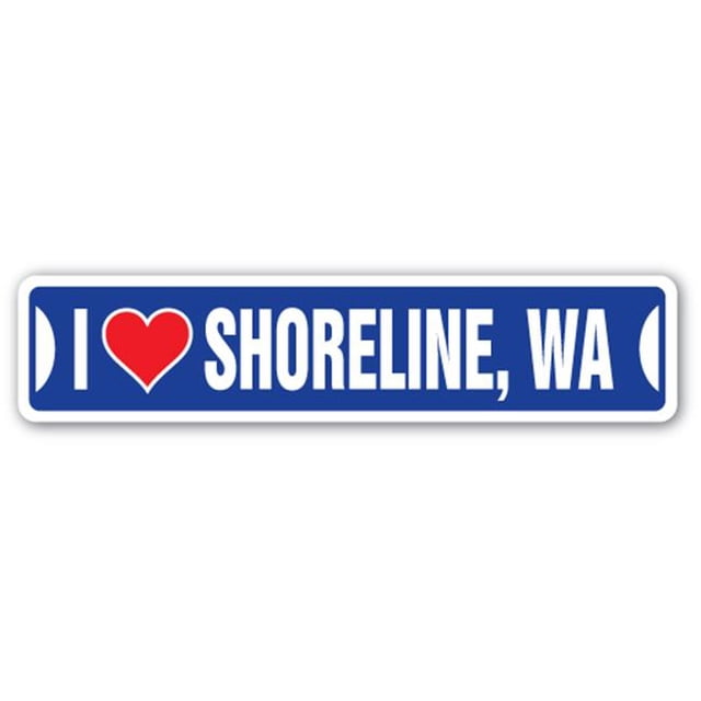 SignMission SSIL-Shoreline Wa Signe de la Rue - J'adore Shore&44; Washington