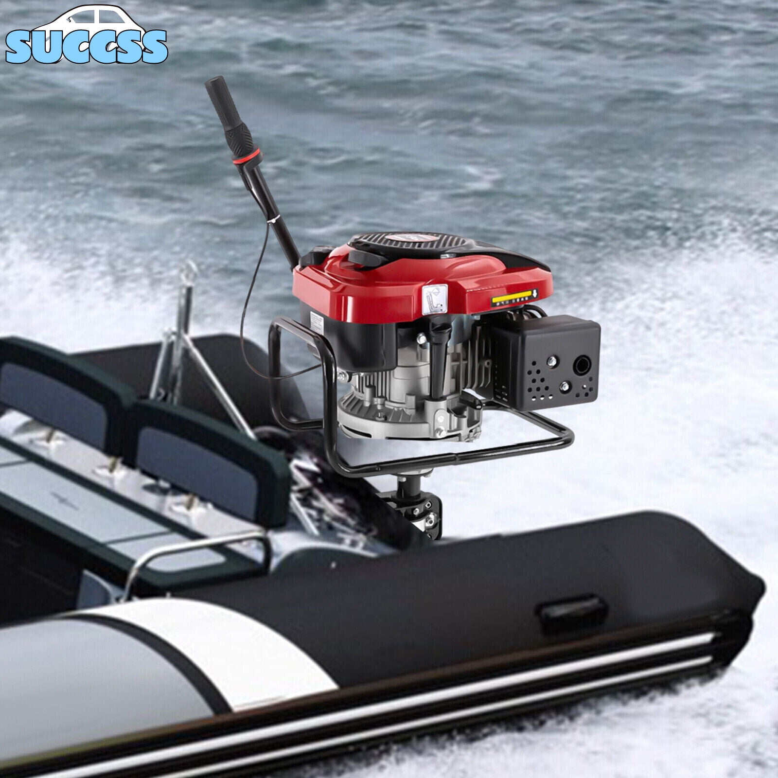 Hangkai 8 HP 4-Stroke Outboard Boat Motor with Air-Cooled TCI 196cc Gasoline