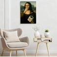 thumbnail image 3 of "Mona Lisa Toilet Paper" Canvas Wall Art, Funny Parody Classic Art Decor, Humorous Bathroom Artwork for Home, Ready to Hang Multiple Sizes, 3 of 5