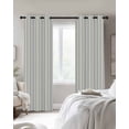 thumbnail image 3 of Sage Green Striped Blackout Curtains 39 Inches Long, Sage Green White Stripes Farmhouse Thermal Insulated Black Out Curtains, Short Darkening Window Curtain Drapes for Cafe Bedroom 27.5"x39" 2 Panels, 3 of 8