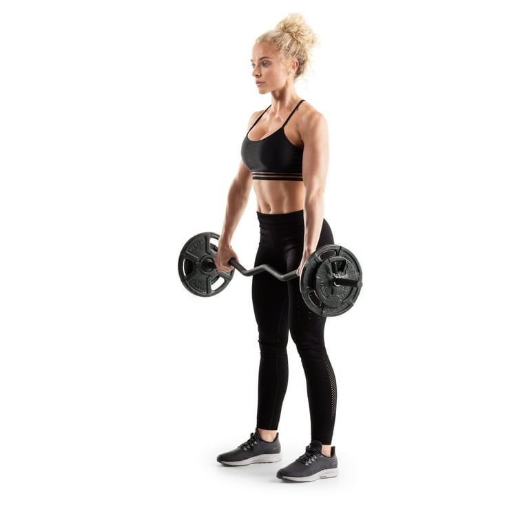Weider Standard Curl Bar with Partially Knurled Grip