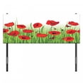 thumbnail image 3 of Flower Headboard, Grass Flowers Butterfly Floral Arrangement Summer Greenland Work of Art Print, Upholstered Decorative Metal Bed Headboard with Memory Foam, Full Size, Green and Red, by Ambesonne, 3 of 4