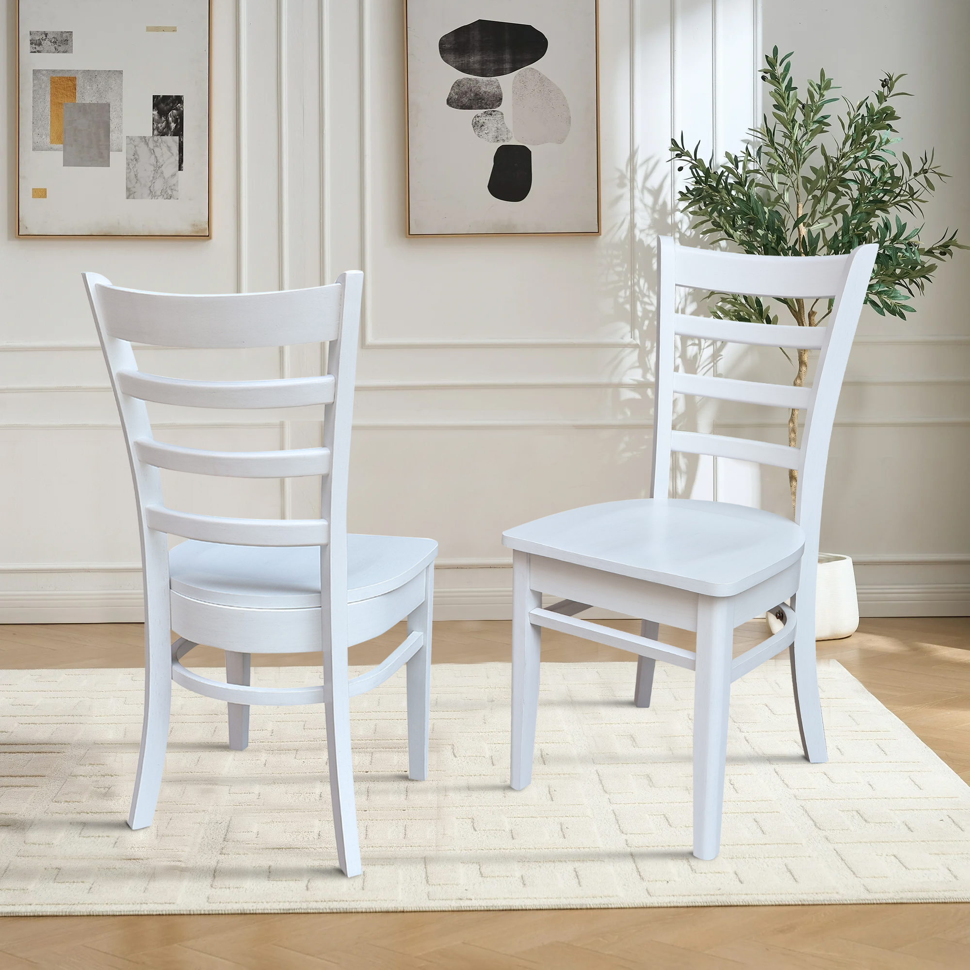 Set of Two Emily Side Chairs, Chalk