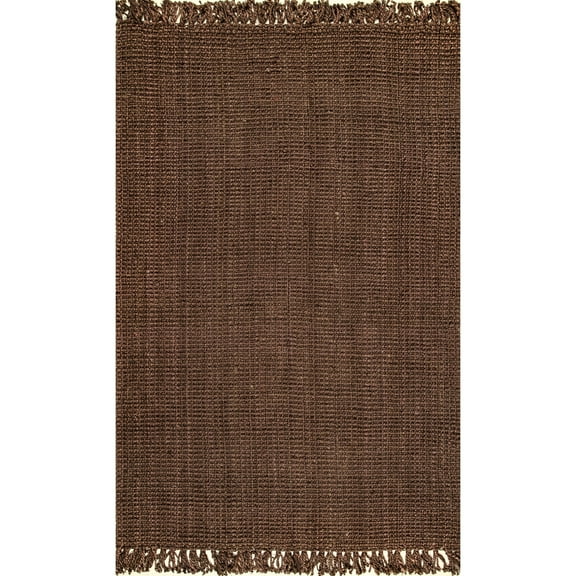 nuLOOM Daniela Chunky Jute Chocolate 5' x 7' 6" Farmhouse Area Rug