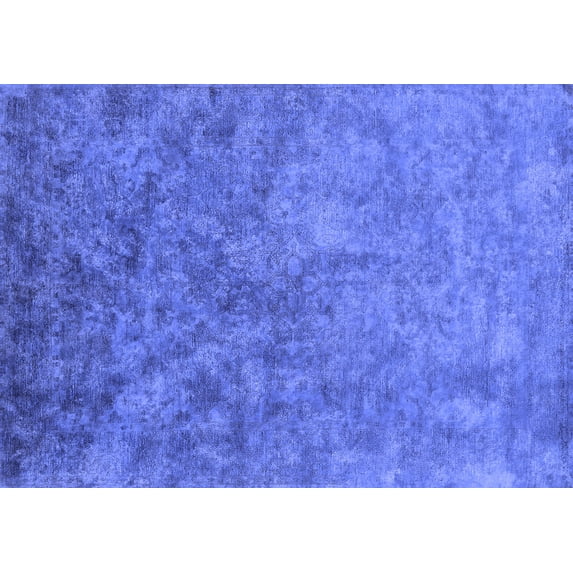 Ahgly Company Machine Washable Indoor Rectangle Oriental Blue Industrial Area Rugs, 2' x 4'
