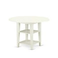 thumbnail image 3 of Round Dining Set - 42" Table & 4 Chairs - Mid-Century Modern - Linen White-Color:Linen White,Material:Asian Hardwood, 3 of 6