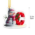 thumbnail image 2 of Mivyn Snowman Christmas Ornaments,3" Personalized Letter Ornaments for Christmas Tree, 2D Initial Ornament, Letter Ornament for DIY Hanging Xmas Decor, Gift for Family Friends, 2 of 6