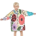 thumbnail image 3 of Pioneer Flower Floral Print Pattern Blanket Hoodies for Kids 6-13YR Oversize Wearable Blanket Hoodies for Boys Girls Teens, 3 of 7