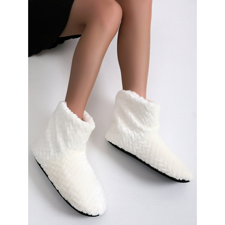Woobling Women Comfort Warm Slipper Boots Soft Memory Foam Ankle Booties House Pull on Shoes