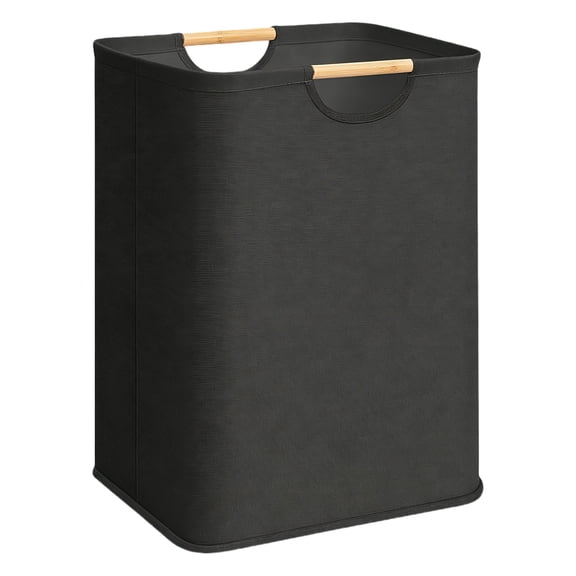 Large Laundry Hamper, 80L Collapsible Laundry Basket, Waterproof Freestanding Clothes Hamper for Bedroom, Dorm & Laundry Room, Black