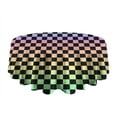 thumbnail image 5 of Rainbow Checkerboard Grid Round Table Cloth,Wrinkle Free Table Cover with Polyester,Waterproof Reusable Round Table Cloths for Easter Birthday Picnic Wedding (Round,60x60inch), 5 of 6