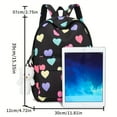 thumbnail image 4 of MultiColor Hearts Pattern Design Backpack, Korean Style, Large Capacity, Simple And Lightweight Backpack, 4 of 5
