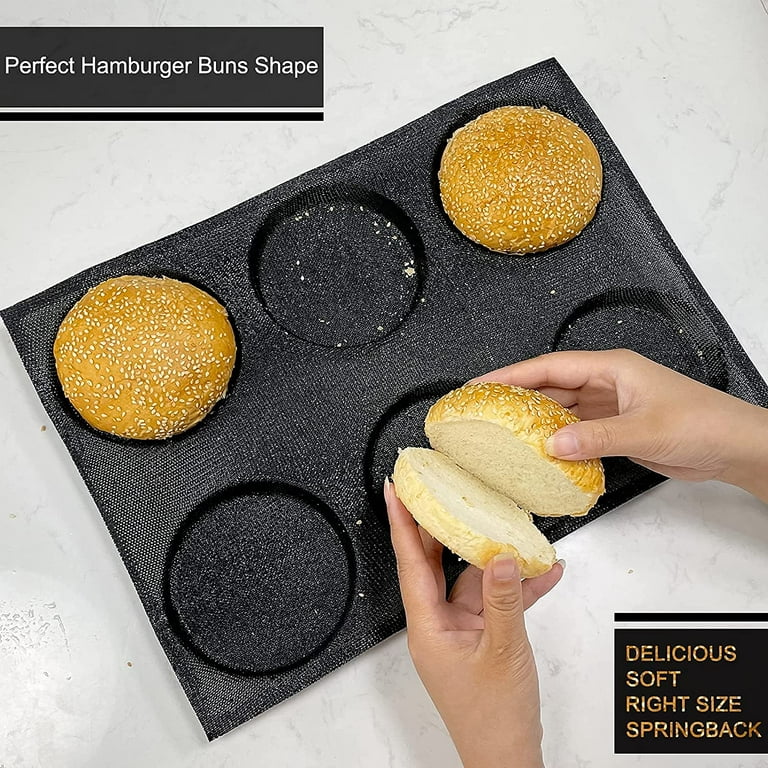 Hamburger Bun Pan, Mesh Silicone Hamburger Bun Mold, Non Stick Baking –  SHANULKA Home Decor