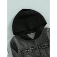 thumbnail image 6 of aturustex Toddler Boys Hooded Fashion Denim Jackets Long Sleeve Button Down Tops Fall 1-5 Years, 6 of 9