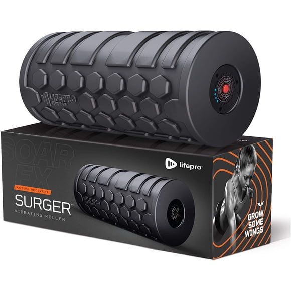Rodillo de Espuma Vibrante LifePro con 4 Velocidades Masaje Vibrante Entrenamiento de Recuperación Negro Lifepro Surger