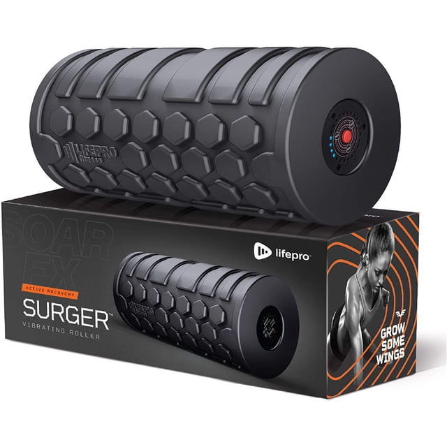 Rodillo de Espuma Vibrante LifePro con 4 Velocidades Masaje Vibrante Entrenamiento de Recuperación Negro Lifepro Surger