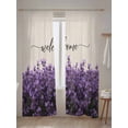 thumbnail image 5 of Purple Lavender Sheer Curtains 2 Panels Set Welcome Spring Pastoral Lihgt Filtering Rod Pocket Voile Drape, Semi Sheer Window Curtains for Bedroom Living Room, 52"x84", 5 of 5