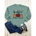 thumbnail image 5 of Anbech Thankful Grateful Blessed Sweatshirt for Women Pumpkin Shirt Graphic Long Sleeve Pullover Christmas Ladies Top, 5 of 7