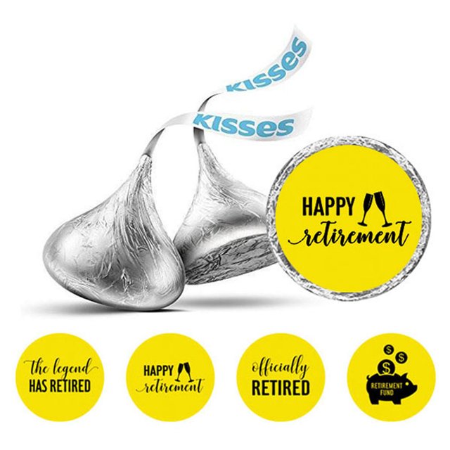 Darling Souvenir 190 Pcs Retirement Party Favor Stickers chocolate Candy Labels-Yellow