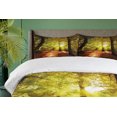 thumbnail image 4 of Ambesonne Fall Duvet Cover Set, Blurry Forest Dreamy View, 2-Calking, Pale Green Red Brown, 4 of 7