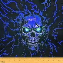 Feelyou Boys Skull Skeleton Fabric by the Yard 10 Yards, Horror Spooky Sewing Fabric, Halloween Theme Home Decor Fabric by the Yard, Microfiber Bedroom Decor