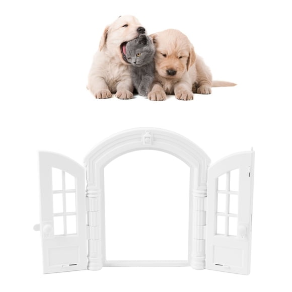 Puerta Francesa Para Gatos, Puertas Dobles, Diseño De Cerradura Segura Multiusos, Fácil Instalación, Puerta Interior Para Perros Y Mascotas, Decorativa Gruesa Para Interiores