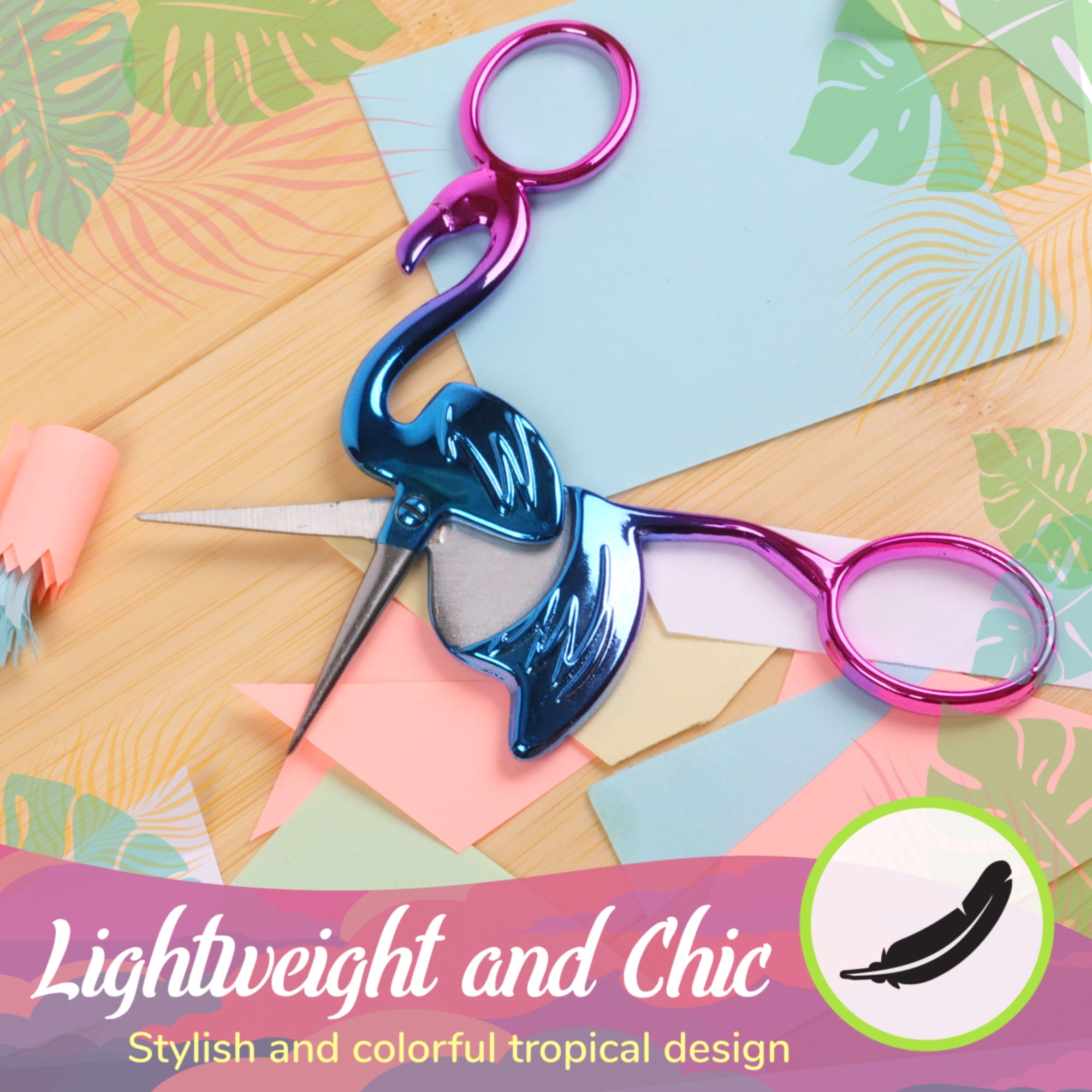 JubileeYarn Flamingo Craft Embroidery Scissors - Pink - 3 Pairs