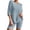 Blue, variant on Black 2 Sets Ribbed Knit Pajamas Matching Outfits T Shirt Biker Shorts Sleepwear Sweatsuits