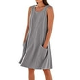 thumbnail image 1 of Wdgfv Robes d'Été pour Femmes 2026 Décontractées Sans Manches Longueur Genou Robe Fluide Bohème Plage Complexe, 1 of 8