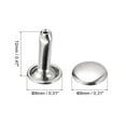 thumbnail image 2 of 100 Sets Leather Rivets 8mm Double Cap Rivets 12mm Height Studs Silver Tone, 2 of 6