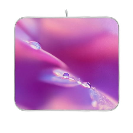 

Dish Drying Mats Double Sided Reversible Kitchen Drying Mat with Hanging Loop Pink Petal