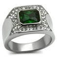 thumbnail image 1 of Alamode TK590-13 Men High Polished Stainless Steel Ring with Synthetic in Emerald - Size 13, 1 of 1
