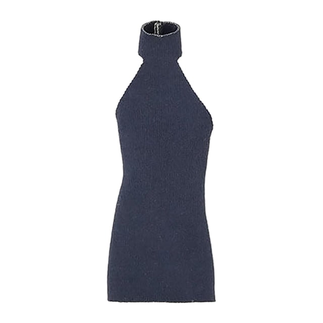 Vestido elástico para niña a escala 1/12, mini muñeca, vestido informal en miniatura para muñeca femenina de 6'', accesorios para el cuerpo de Azul oscuro