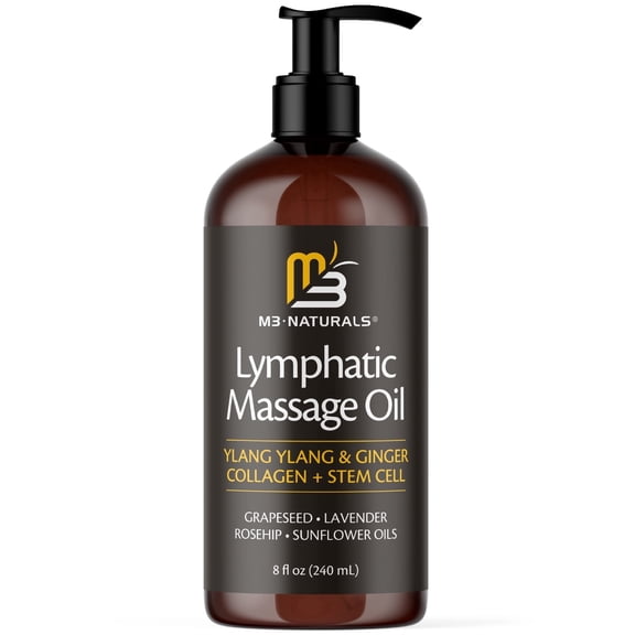Body Massage Oil for Smooth & Nourished Skin, Helps Improve Skin Appearance & Relaxation, with Ylang Ylang & Ginger, 8 oz – M3 Naturals
