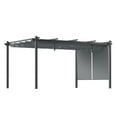 thumbnail image 3 of BPS 14' x 12' Outdoor Retractable Pergola with Canopy & 2 Roller Shades, Aluminum Patio Gazebo Shelter, Gray, 3 of 8