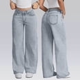 thumbnail image 2 of RotHome Women Jeans Baggy Jeans Women Wide Leg Jeans for Women High Waisted Stretchy Straight Leg Denim Pants with Pockets Loose Fit Comfortable Everyday Wear Casual Bottoms, 2 of 10