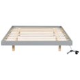 thumbnail image 4 of Pouseayar Full Size Floating Bed Frame with LED Lights, Low Profile Platform Bed, Easy to Assemble Gray, 4 of 13