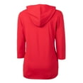 thumbnail image 3 of Women's Cutter & Buck Red SMU Mustangs Vault DryTec Virtue Eco Pique Recycled 3/4-Sleeve Half-Zip Pullover Hoodie, 3 of 3