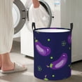 thumbnail image 4 of Goofa Eggplant Printed Circular Hamper,Laundry Basket with Handles,Storage Baskets Foldable,Large Capacity Laundry Hamper-, 4 of 8