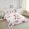 thumbnail image 3 of Erosebridal Cartoon Unicorn Comforter Sets TwinSize, Pink Bow-tie Comforters & Duvets, Cute Animal Decor, Breathable 2pcs, 3 of 8