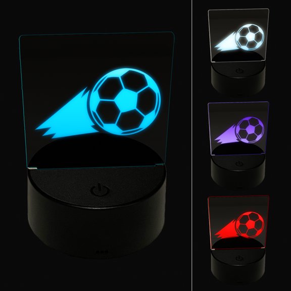 Soccer Ball Action LED Night Light Sign 3D Illusion Desk Nightstand Lamp