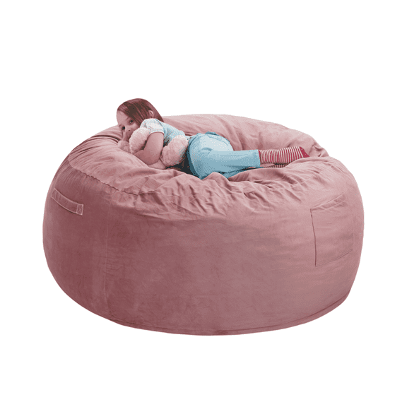 TUAREX 3.5FT Memory Foam Bean Bag Chair, with Removable Cover, Comfy Bean Bag Chairs for Adults, Kids, for Living Room, Bedroom, Pink