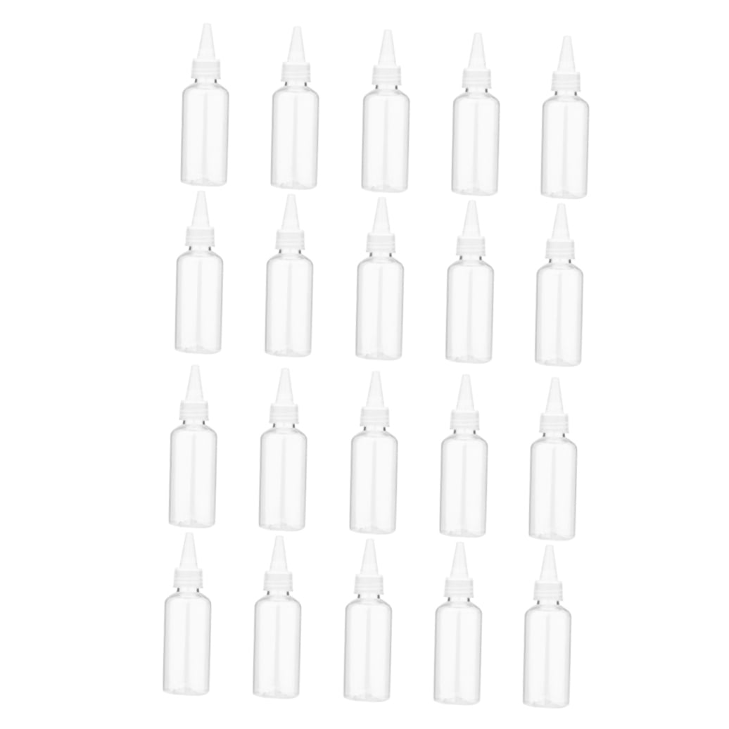Masteelf 20 Pcs Liquids Spike Squeeze Bottle Pigment Storage Bottles 12X3.5X3.5CM White